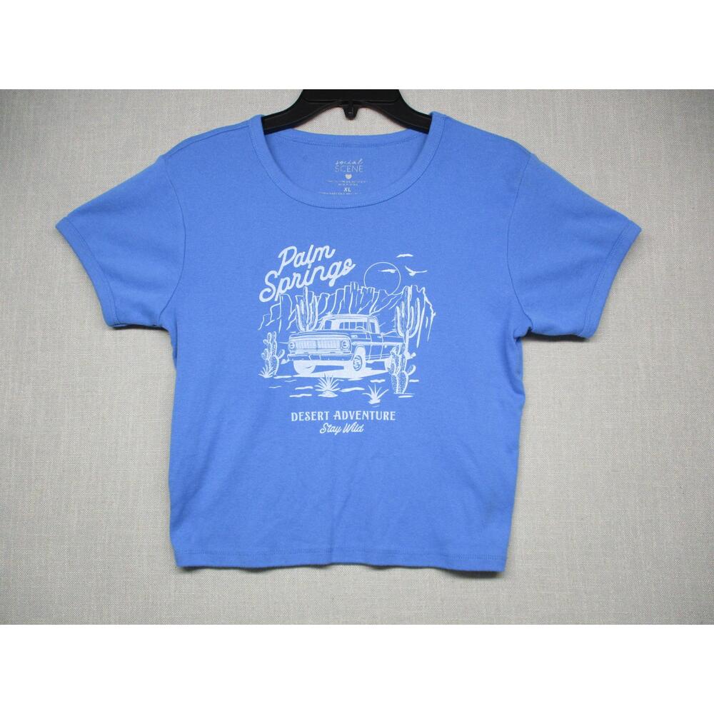 social SCENE Light Blue Desert Adventure Vintage Truck‎ Graphic Women Size XL